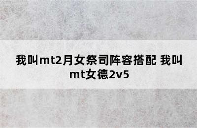 我叫mt2月女祭司阵容搭配 我叫mt女德2v5